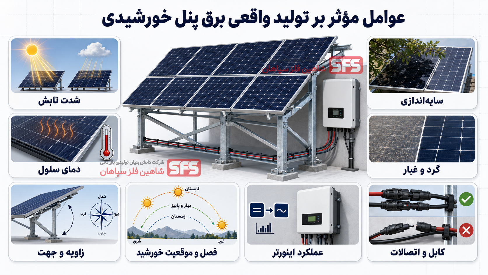 عوامل مؤثر بر تولید برق خورشیدی واقعی