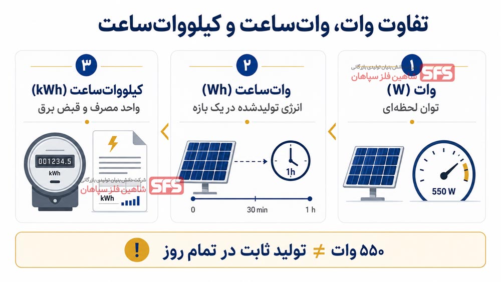 تفاوت وات، کیلو وات و وات بر ساعت